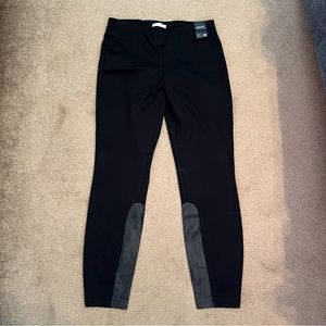 Black ponte & faux leather leggings